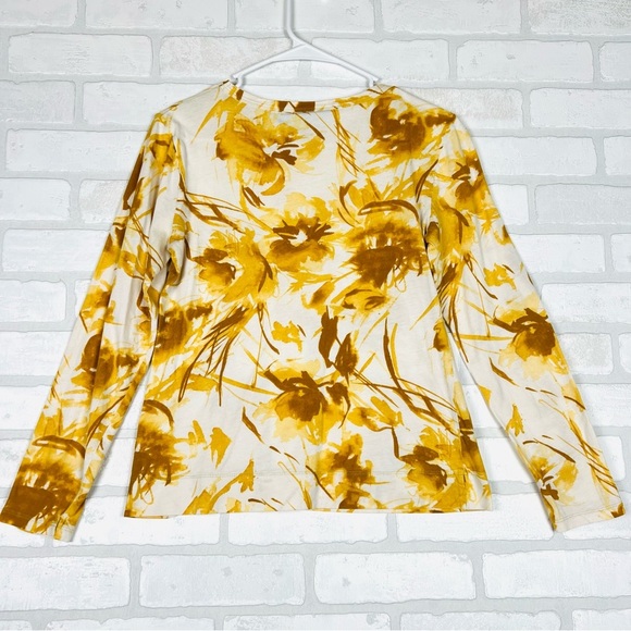 Simply Vera Beautiful Yellow & White Long Sleeve Shirt Size Small by Vera Wang - Picture 1 of 7